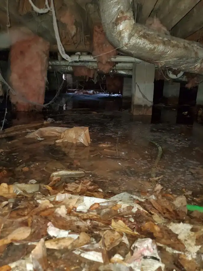 Crawl space flood assessment for Commercial Water Damage Restoration in Mattoon